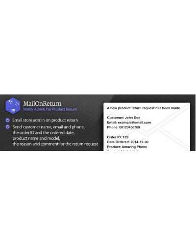 MailOnReturn - Notify Admin For Product Return
